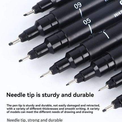 3/15Tip Black Pigment Micro-Pen Fineliner Ink Pens,Drawing Artist Illustration Pens Multiliner for Sketching Anime Manga Design