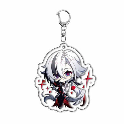 Genshin Impact Sigewinne Arlecchino Charlotte Keychain Anime Game Backpack Pendant Acrylic Accessories
