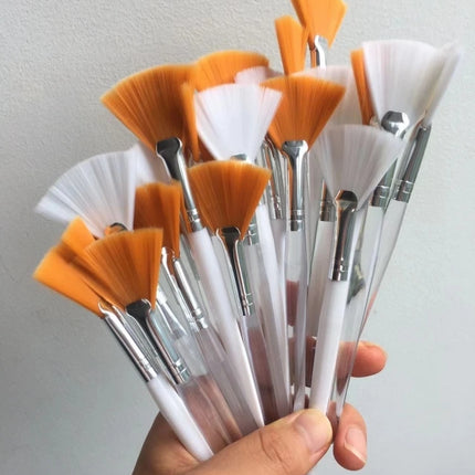 10/20/50pcs Durable Soft Fan Brush for Facials Makeup Applicator, Oil Control Facial Brush Cream Blending Salon Makeup Tools Kit