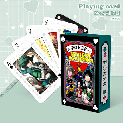 Anime Jujutsu Kaisen Haikyuu Cosplay Board Game Cards Genshin Impact Hardcover Poker Toy Gift