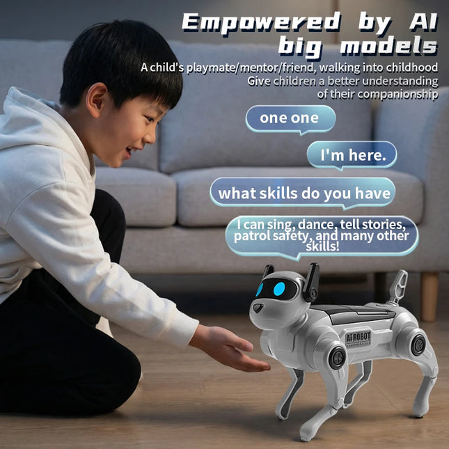 Kids' Electronic Toys AI Robot Smart Dog Talking Voice Controlled Children's Educational DIY Assembly Intelligent Fidgets Toys