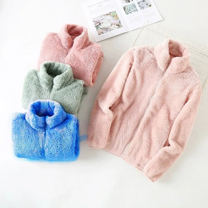 New Style Autumn Winter Women's Thick Warm Coral Fleece Jacket Brand Women Zipper Polar Fleece Outerwear Soft Casual Style Coat