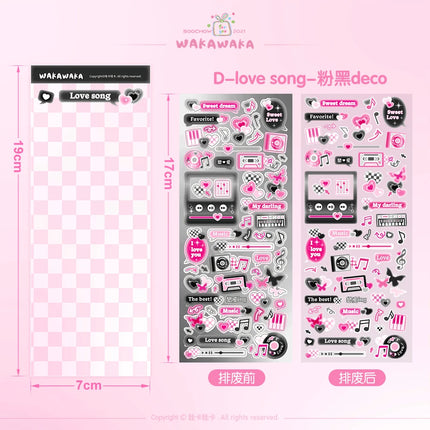SCRAPBOOK Music Decorative STICKER Korean DIY Phone Luggage Motorcycle Laptop Flakes Idol Card Deco Sticker