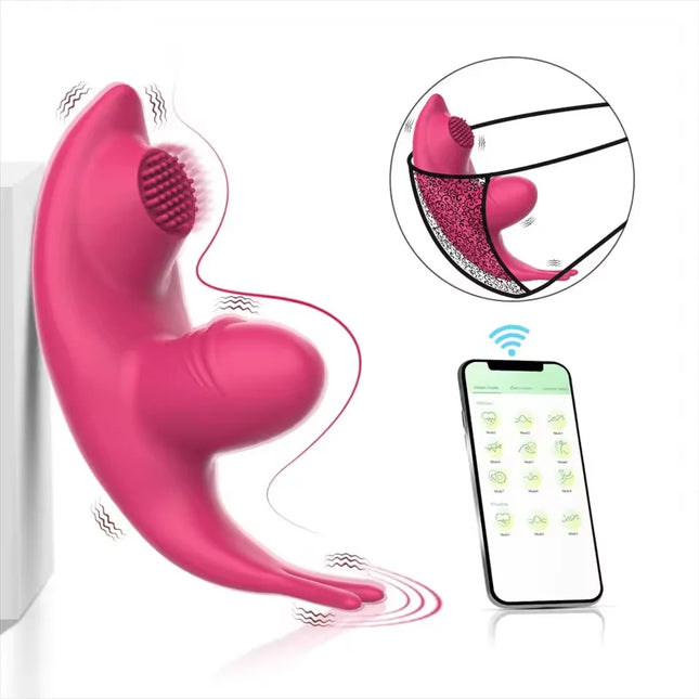 Wireless APP Licking Vibrator for Women Bluetooth Control Clitoris Massager G Spot Vagina Stimulator Wearable Dildo Adult Sex Toy 18+