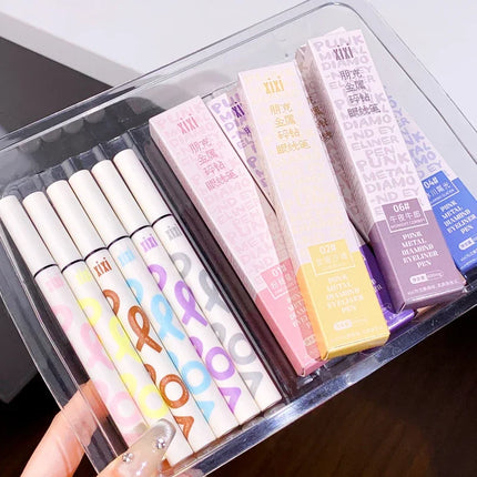 Liquid Aurora Blue Shiny Eye Liner Pen Glitter Phosphorescence Pigment Waterproof Shimmer Sparkling Eyeliners Diamond Eye Makeup