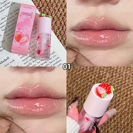 Jojo Diary Fruit Scented Lip Oil: Provides Hydration and Moisturizing, Preventing Chapped Lips and Improving Wrinkles, and Is a Korean-Style Water Gloss Lip Gloss Suitable for Winter Lip Care.