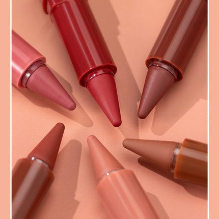 Twist Up Lip Liner Lipstick Pen Multipurpose Powder Blusher Velvet Matte Waterproof Lip Contour Non Stick Cup Lip Rouge Makeup