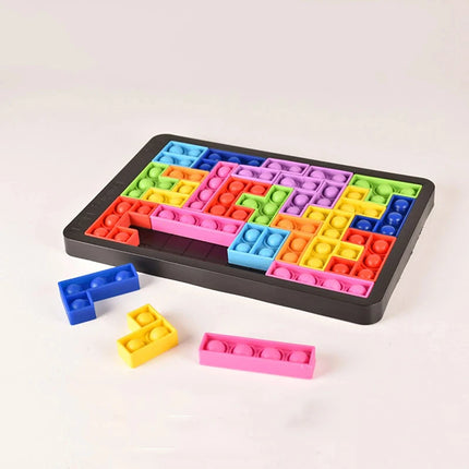 27pcs Jigsaw Russia Puzzle block Pop Finger toys Anti-stres Popet Push Bubble Sensory Toy puzzle board educational toy to child