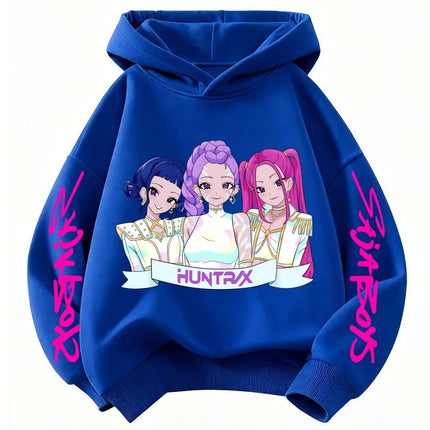 Korean Wave Demon Hunter Printed Autumn/Winter New Style Children's Hooded Sweatshirt Boys and Girls Casual Loose Top