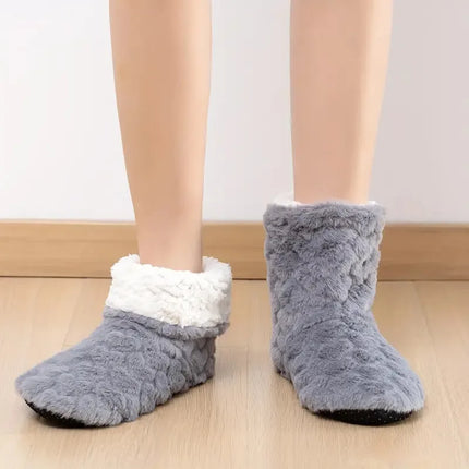 2026 Winter Adult Thick Warm Floor Shoes High Tube Non-Slip Indoor Cotton Shoes Plush Home Slippers Men And Women