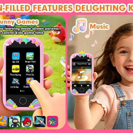 3.5 inch Children Smart Phone Toys Dual Camera 18 Games Multifunct Baby Mobile Educational Toys for Kids Birthday Christmas Gift