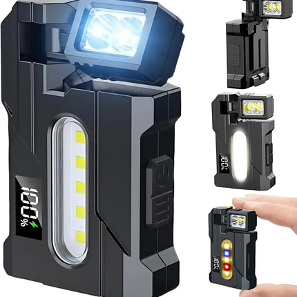 EDC Mini LED Flashlights Rechargeable Magnetic Torch Clip-On EDC Handheld Work Light for Hiking Camping Dog Walking Emergencies