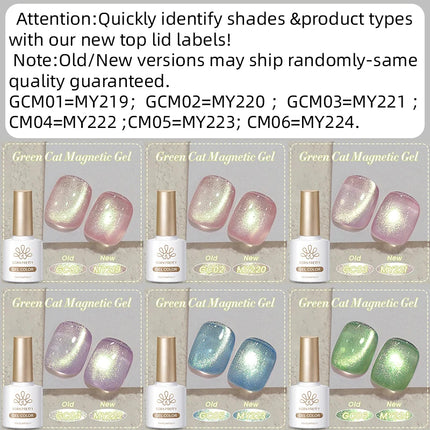 BORN PRETTY 10ml Green Cat Magnetic Gel Ultra Shine Holographic Glitter Semi Permanant Soak Off UV LED Gel Varnish For Manicure