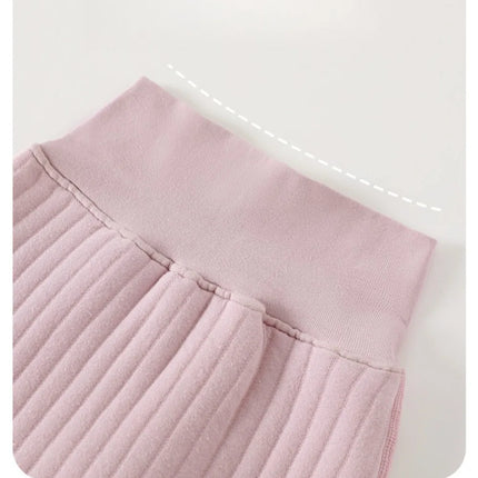 Autumn/winter Split 2-piece Set Baby Cotton Clip Thick High Waisted Pants Long Sleeved Set 0-3 Year Old Cartoon Pattern Baby Set