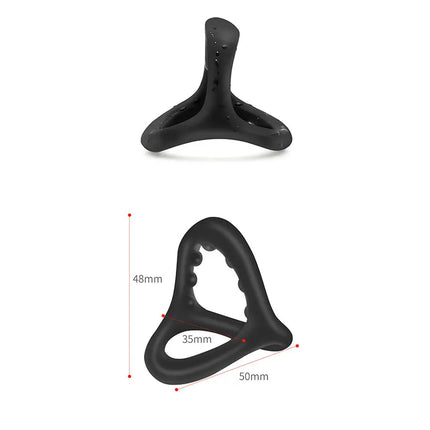 Silicone Penis Rings Cock Ring Erection Enhancing Triangular Penis Ring With Massage Beads Delayed Ejaculation Sex Toys For Men