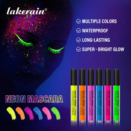 Color Mascara Thick Curl Waterproof Natural Eyelash Long Lasting Blue White Green Pink Luminousk Eye Makeup Korean Cosmetics