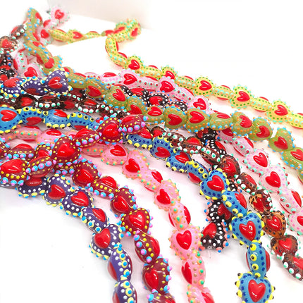 4pcs/8pcs16mm Full-hearted Color-matched Lampwork Glass Bead DIY for Jewelry Making Bracelets Earrings Necklace Gifts Accessorie