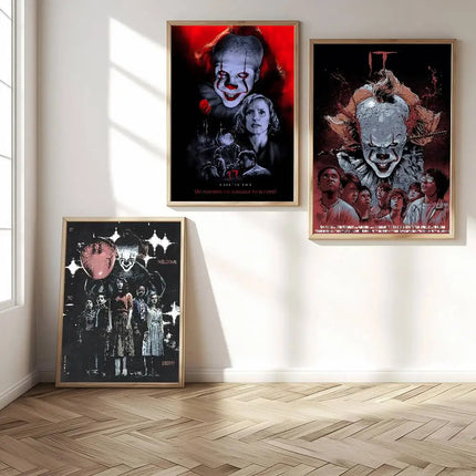 Movie I-It P-Pennywise Poster High Quality Print Waterproof Wall Art Sticker For Bar Living Room Decor Gift