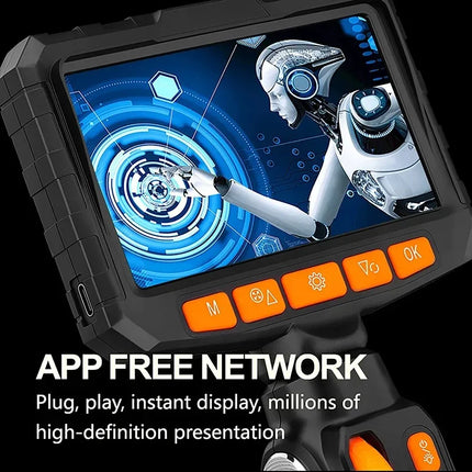 360 Articulating Borescope 1080P 6.0mm 4.3inch LCD Monitor Industrial Inspection Camera With 2 Way Articulation For Automotive