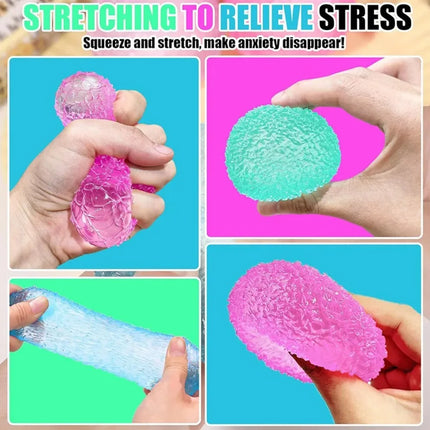 1Pc Squishy Multicolor Texture Ice Ball Squeeze Toy for Adult Soft Pinch Pop Fidget Toys Children Halloween Christmas Gifts