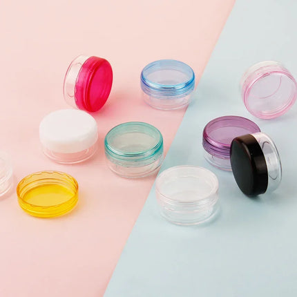70/105pcs 3ml Empty Plastic Cosmetic Makeup Jar Pots 3g Transparent Sample Bottles Eyeshadow Cream Lip Balm Container with Cap