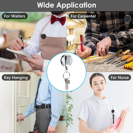 Retractable Pen Holder For Carpenters Workers Nurses Waiters Universal Pen Lanyard Retractable With Belt Clip And Key Ring New