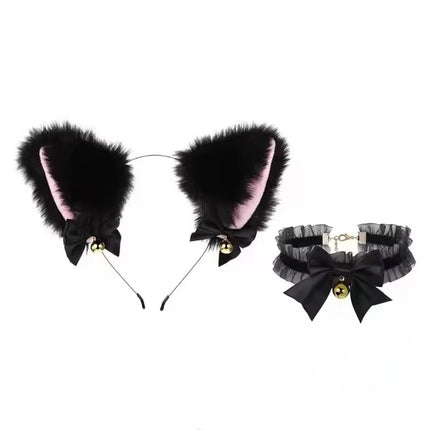 5Pcs Cute Fox Tail Anal Plug Bow-Knot Soft Cat Ears Headbands Collar Erotic Cosplay Couples Sex Toys Paw Gloves Bell Kawaii
