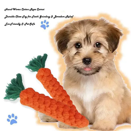 Chew Toys For Small Dogs Puppy Cleaning Teeth Bite Resistant Carrot Cotton Rope Pet Playing Toy Accessories Pet Supplies