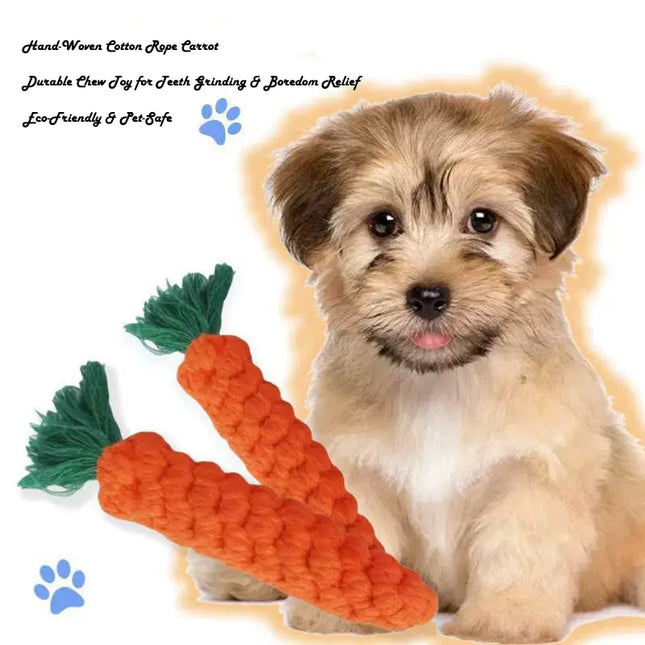Chew Toys For Small Dogs Puppy Cleaning Teeth Bite Resistant Carrot Cotton Rope Pet Playing Toy Accessories Pet Supplies
