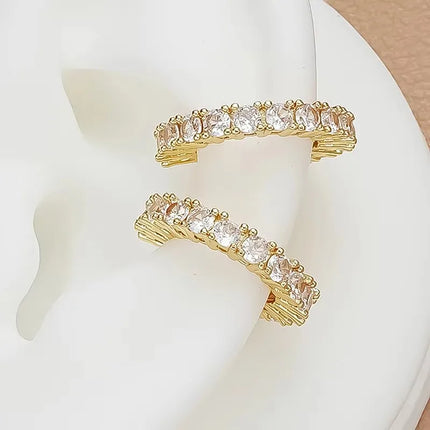 2Pcs Full Rhinestone Zircon Ear Cuff Ear Clip for Women No Pierced C Shape Earcuff Ear Wrap Earcuff Clips Fashion Jewelry Gifts
