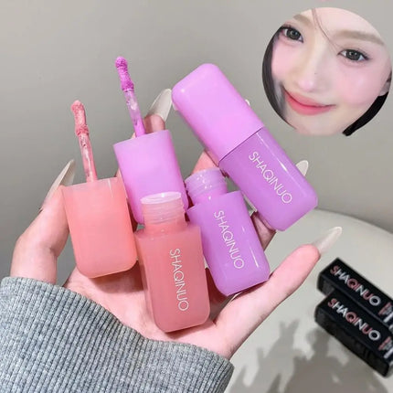 Peach Pink Blush Liquid Moisturizing Smooth Long Lasting Non Fading Facial Contouring Brightening Essential Natural Makeup