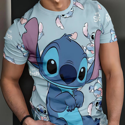 Disney Lilo & Stitch 3D Print T-shirt Men Women Casual Short Sleeve Crew Neck Summer Tee