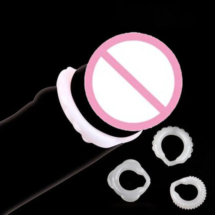 Delay Ejaculation Ring 3Pcs Cock Ring Silicone Penis Lock Reusable Comfortable for Men Couples Enjoyment