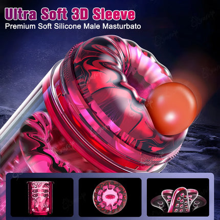 AIERLE Automatic Male Masturbator 9 Vibration 6 Sucking Rotating Licking Telescopic Modes Pocket Pussy Stroker Blowjob Sex Toys