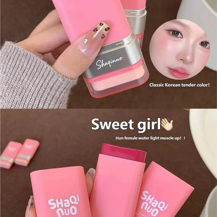 1pcs Multi Use Blush Cream Cushion Stick Natural Nude Makeup Lip Cheek Tint Portable Long Lasting Hydrating Cosmetic Makeup