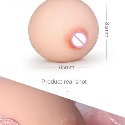 Realistic TPE Breast Masturbator 260g Portable Boob Ball Male Pocket Pussy - Lifelike Titjob & Vaginal Sex Toy for Men Adult 18+