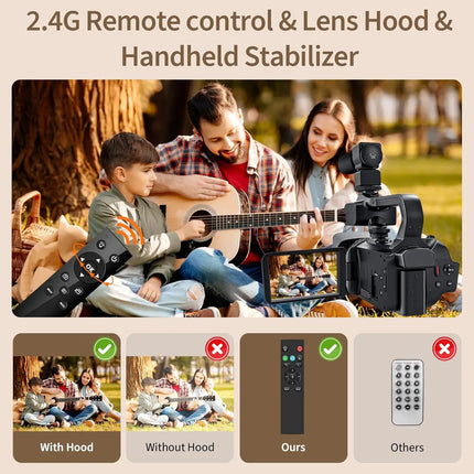4K Professional Video Cameras for Photography 64MP Ultra HD 18X Digital Zoom Camcorders YouTube Live Streaming Vlog Recorder