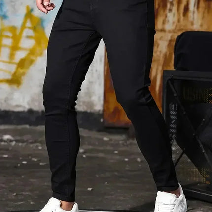 2025 Men Classic Advanced Pencil Jeans Homme Man Soft Stretch Black Biker Masculino Denim Slim Fit Casual Trousers Solid Pant