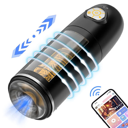 App Controlled Sex Toys for Men Male Masturbator Automatic Cup 10 Thrusting &Rotating Penis Stimulation Electric Male Stroker