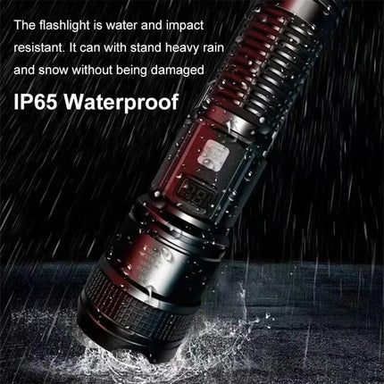 Ultra Bright LED Flashlight Type-C Rechargeable 3 Modes Long Range Zoom Tactical Torch Outdoor Emergency Camping Fishing Lantern