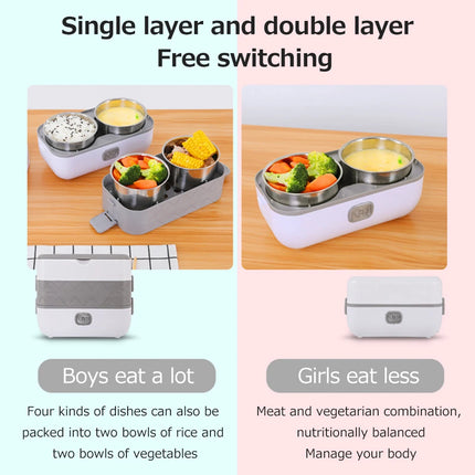 Electric Lunch Box Pluggable Heating Single Layer Insulation Office Workers Portable Hot Vegetable Cooking Bento Lunch Box