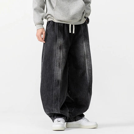 High Waist Casual Jeans Men New Arrival 2026 Spring Streetwear Harajuku Denim Pants Loose Oversized Male Harem Pant N005