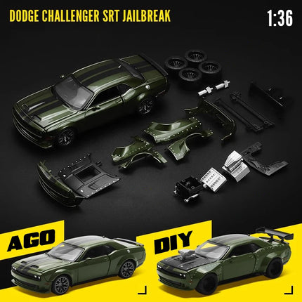 CCA MSZ 1:36 Dodge Challenger Modified Car Sports Car Replacement Model Children's and Boys' Toy Car Collection Ornament