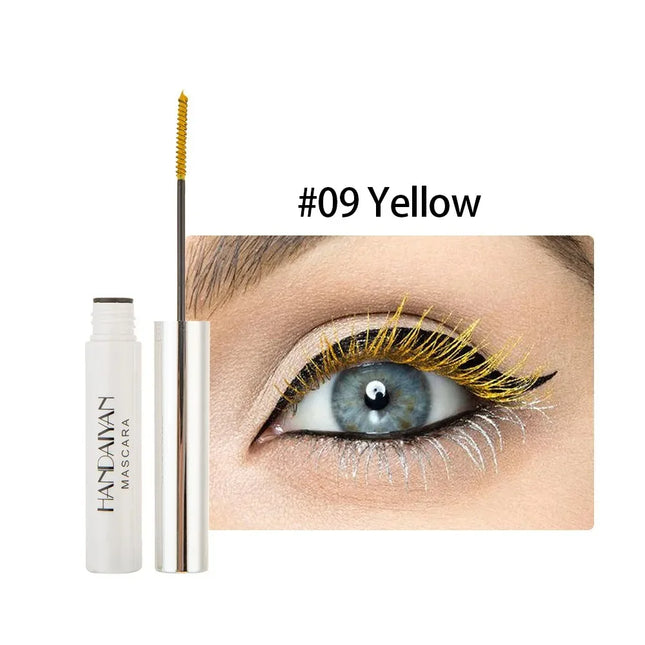 12-Color Waterproof Quick-Dry Mascara Eyelash Extension for Festival Makeup Blue Red Purple Black White Mascara