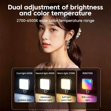 Mini LED Fill Light Portable Pocket Clip Lamp USB Rechargeable for iPhone Android iPad Laptop Video Vlog Live Photography