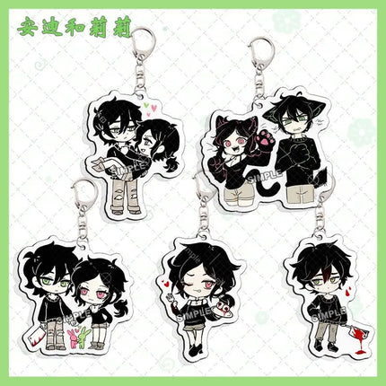 Game The Coffin of Andy and Leyley Cosplay Acrylic Keychain Women Man Cute Key Chain Key Ring Bag Charm Ornament Accessories