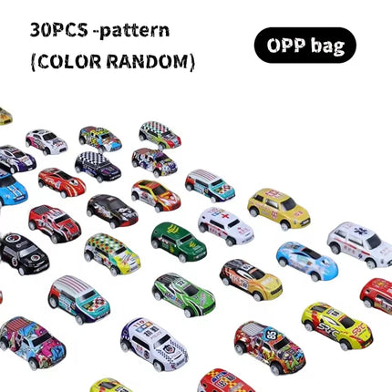 Xmas Set Kids Alloy Pull Back Car Toys Mini City Cartoon Inertia Racing Car Model Diecast Vehicle For Boys Girls Birthday Gift