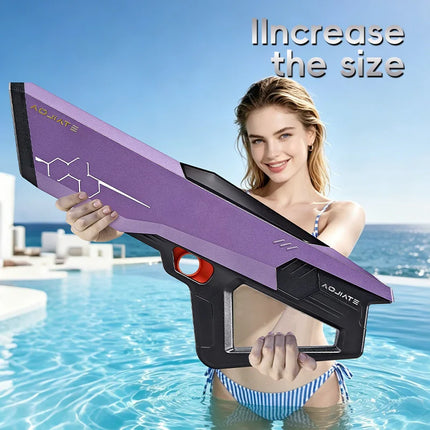 New Outdoor Battle Shooting Fully Automatic Electric Water Gun Toy Pool Grass High Pressure Electric Water Gun with Light Gift
