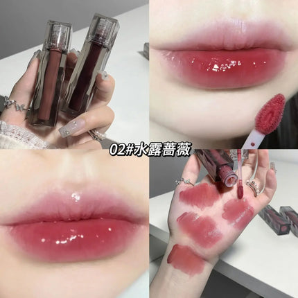 6 Colors Lip Gloss Waterproof Mirror Jelly Lip Glaze Water-light Long Lasting Moisturising Glossy Red Tint Lips Makeup Cosmetics