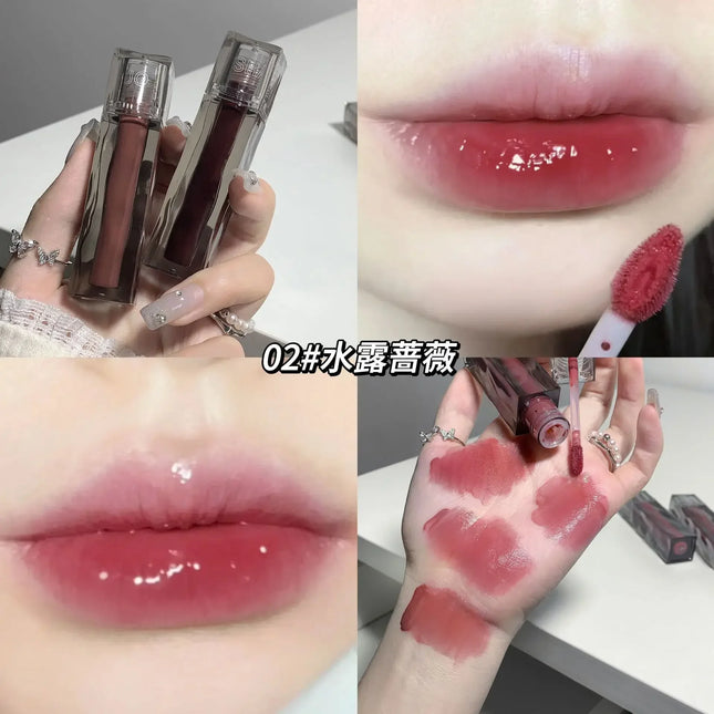 6 Colors Lip Gloss Waterproof Mirror Jelly Lip Glaze Water-light Long Lasting Moisturising Glossy Red Tint Lips Makeup Cosmetics